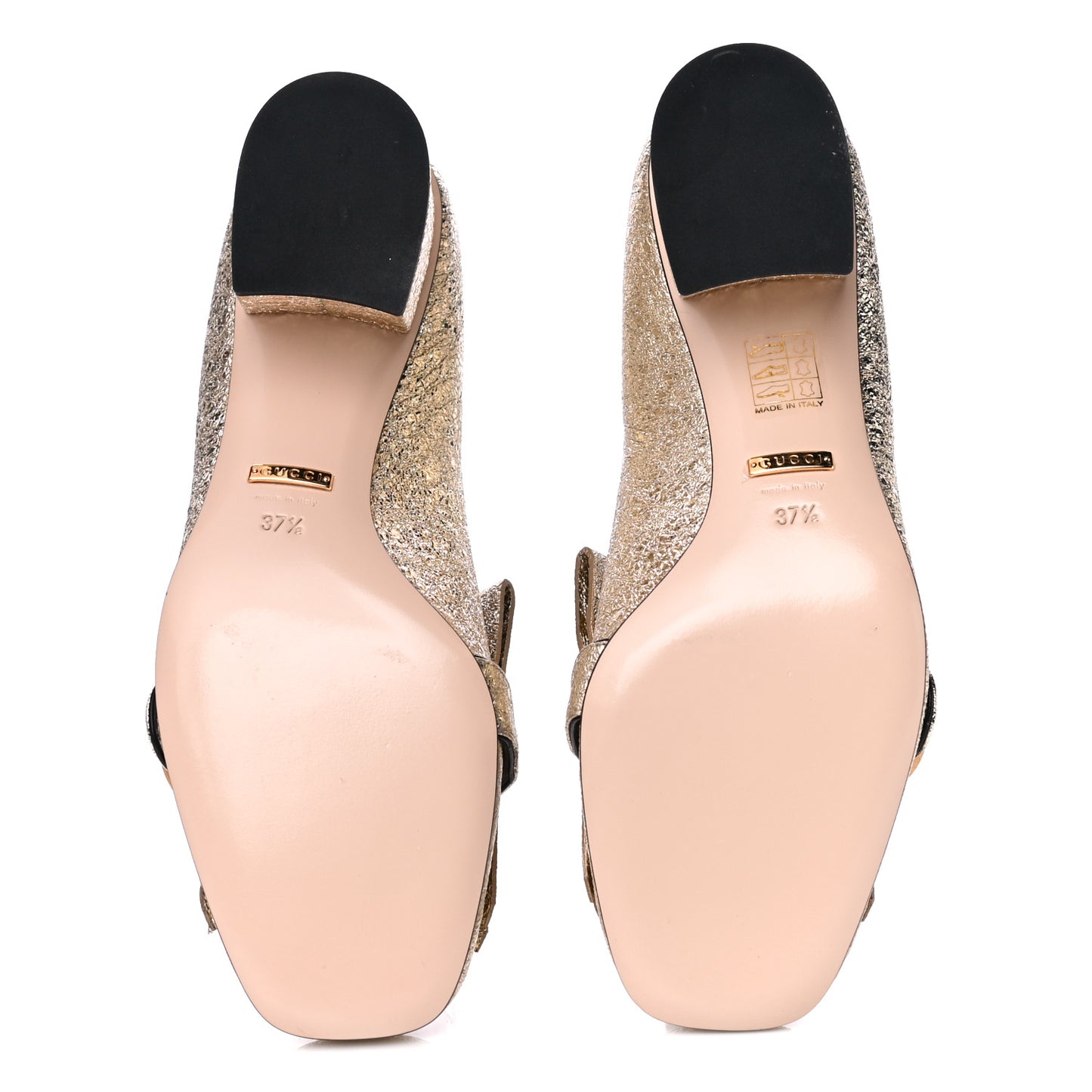 Galassia GG Marmont Fringe 50mm Loafer Pumps 37.5 Platino