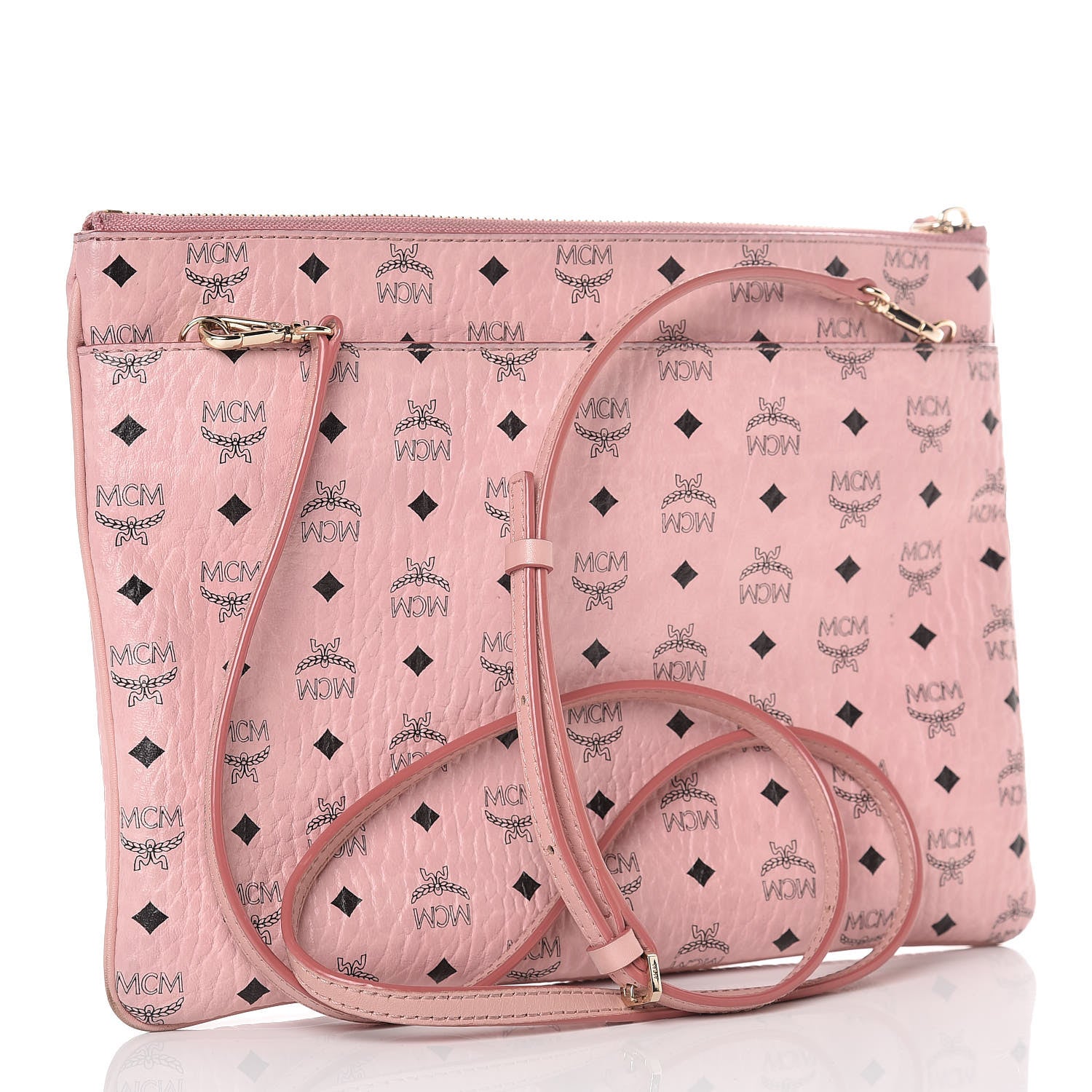 MCM Visetos Medium Crossbody Pouch Soft Pink 3 of 13