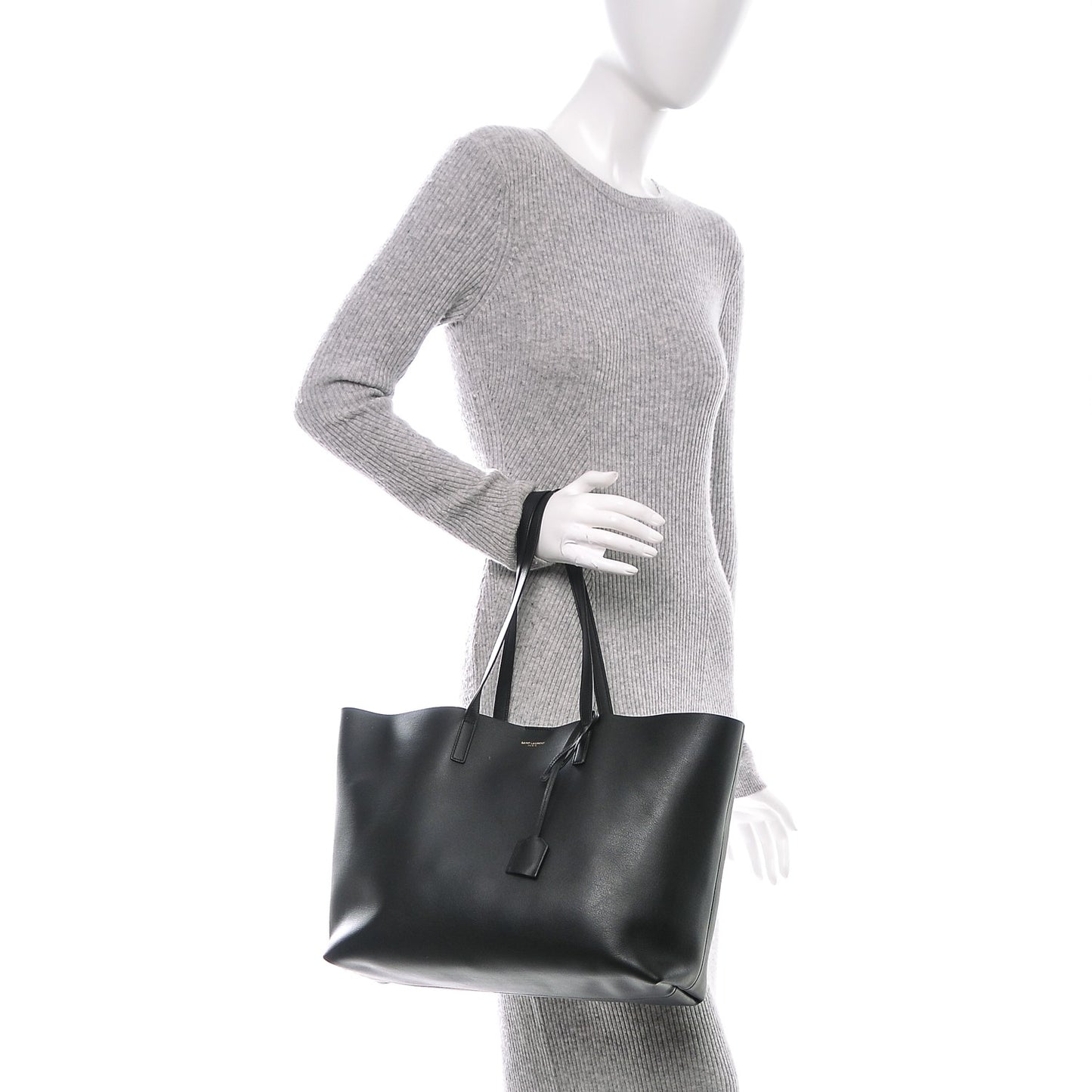 Calfskin Large Shopping Tote Black