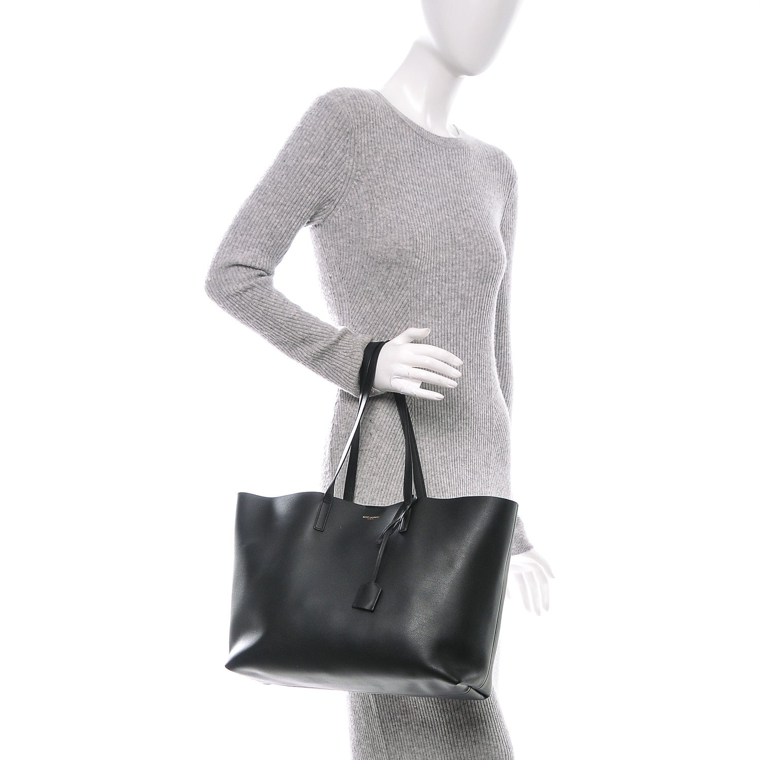 Saint Laurent Calfskin Large Shopping Tote Black 2 of 7