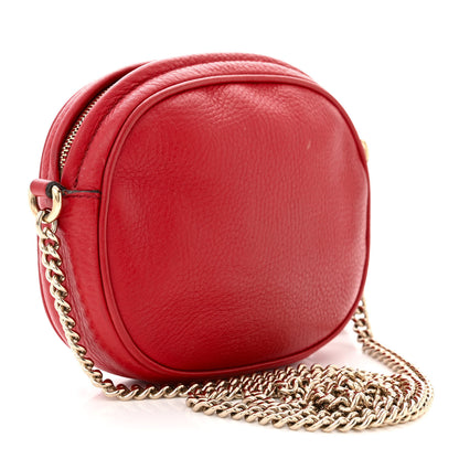 Gucci Pebbled Calfskin Mini Soho Chain Bag Tabasco Red 3 of 13