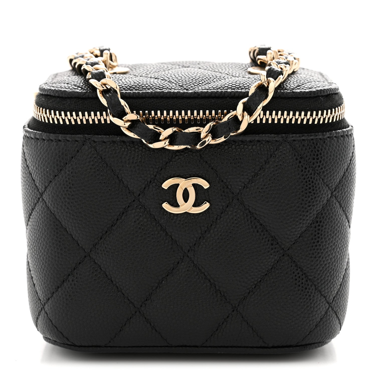 Chanel Caviar Quilted Mini Vanity Case With Chain Black 1 of 11