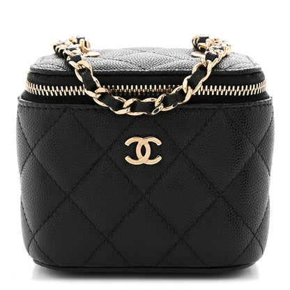 Chanel Caviar Quilted Mini Vanity Case With Chain Black 1 of 11
