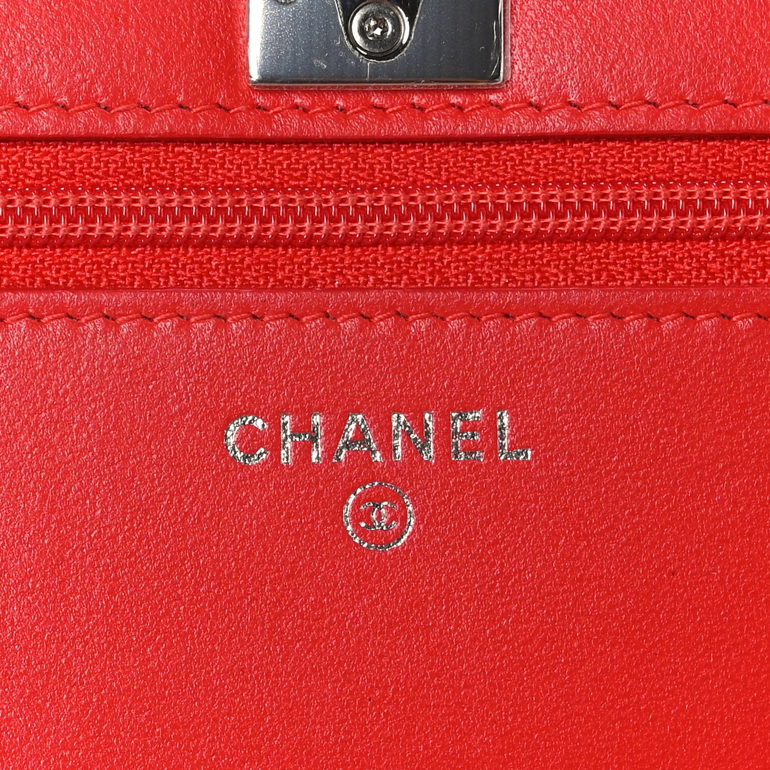 Chanel Lambskin Quilted Trendy CC Wallet On Chain WOC Red 7 of 11