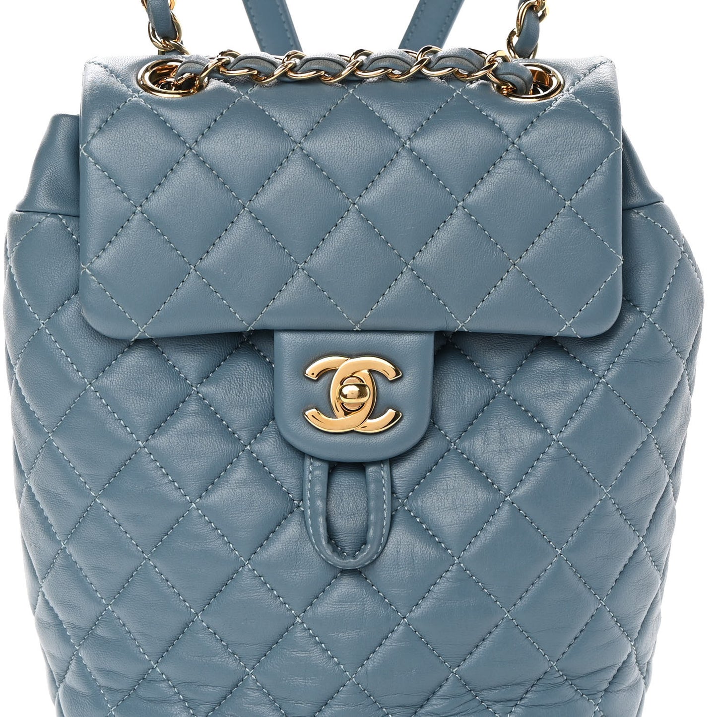 Lambskin Quilted Mini Urban Spirit Backpack Light Blue