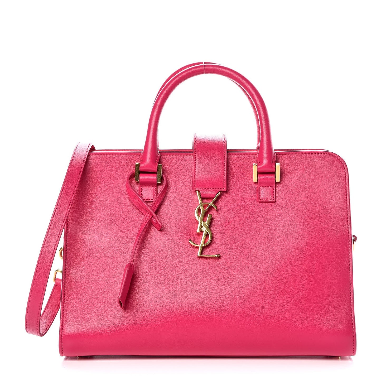 Calfskin Small Monogram Cabas Fuchsia