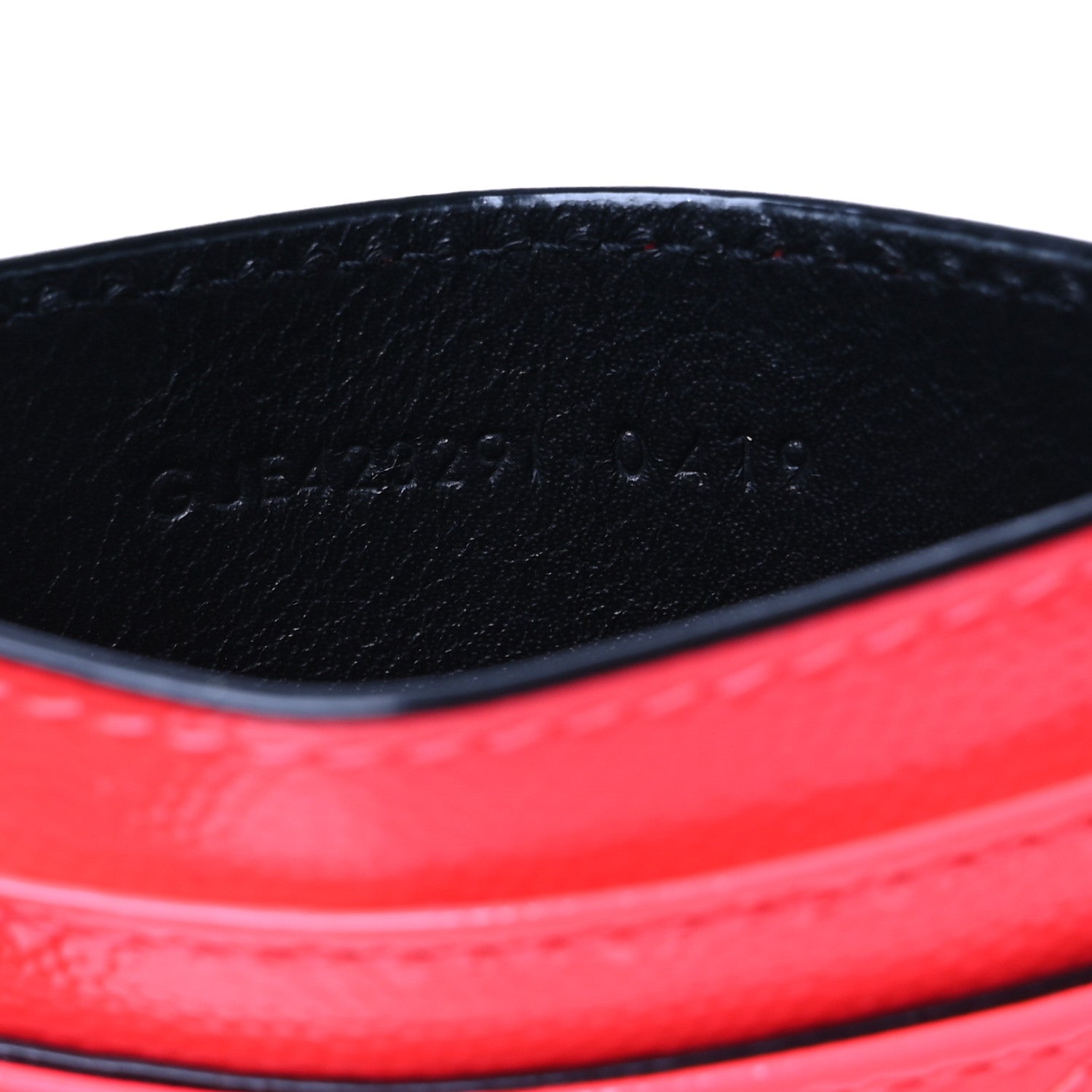 Saint Laurent Patent Grain De Poudre Matelasse Chevron Monogram Credit Card Case Neon Pink 7 of 9