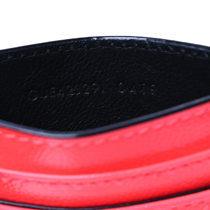 Saint Laurent Patent Grain De Poudre Matelasse Chevron Monogram Credit Card Case Neon Pink 7 of 9