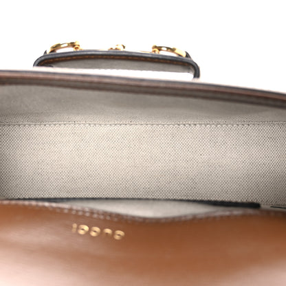 Gucci GG Supreme Monogram Web Mini Horsebit 1955 Shoulder Bag Beige Brown Sugar 5 of 10