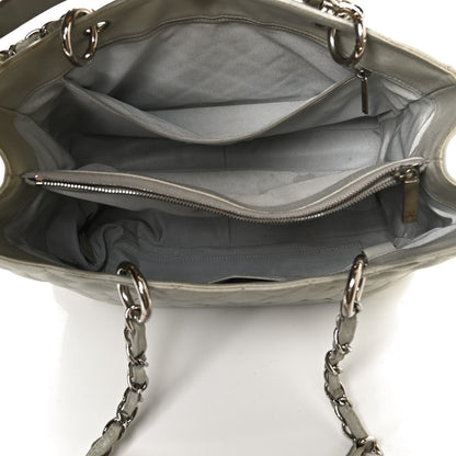 Chanel Caviar Quilted Grand Shopping Tote GST Light Grey 5 of 12