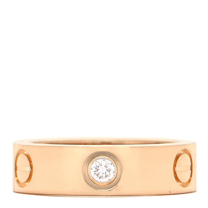 Cartier 18K Yellow Gold 3 Diamond 5.5mm LOVE Ring 52 6 1 of 4