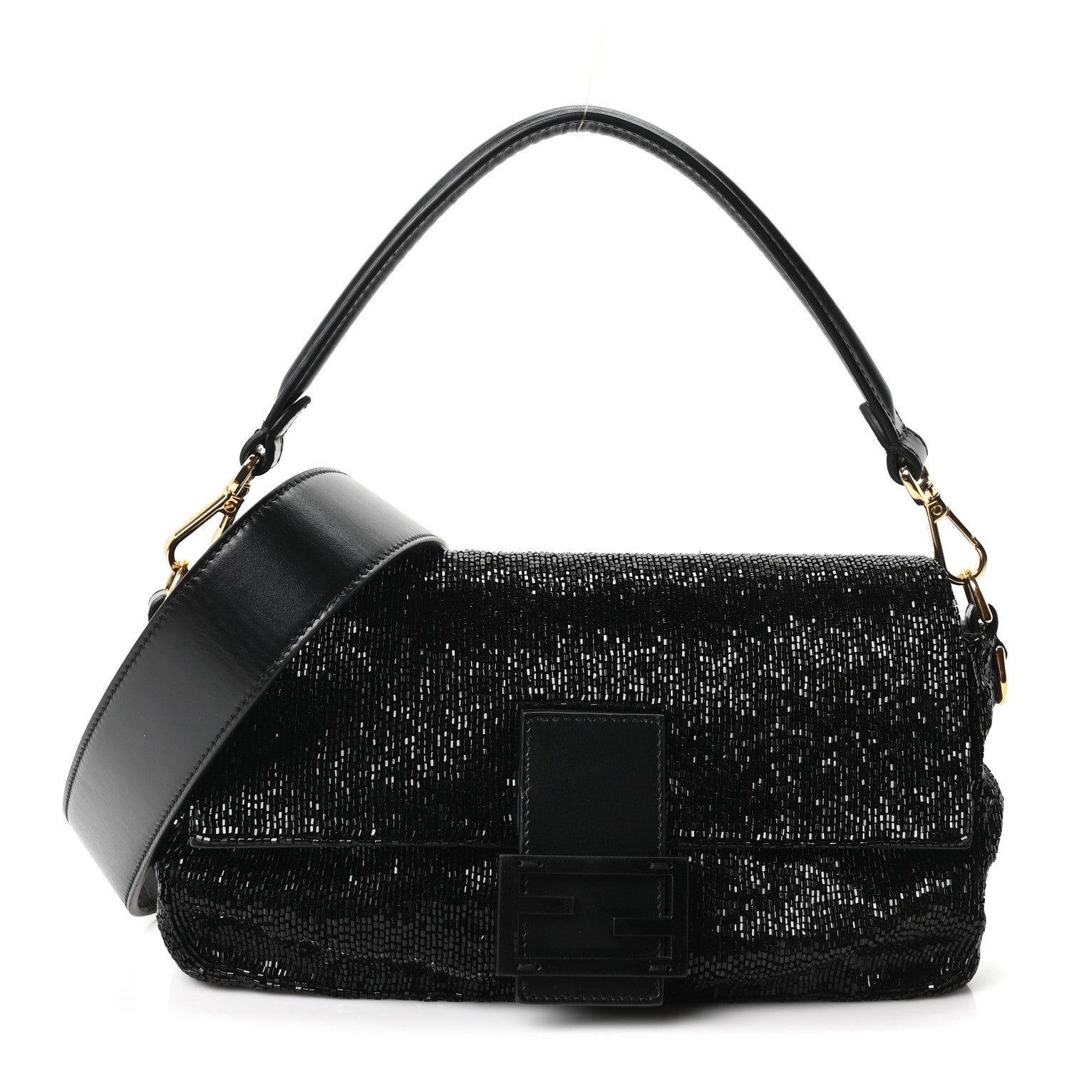 Fendi Beaded Baguette Black 1 of 8
