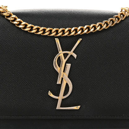 Saint Laurent Grain De Poudre Small Monogram Kate Satchel Black 7 of 11
