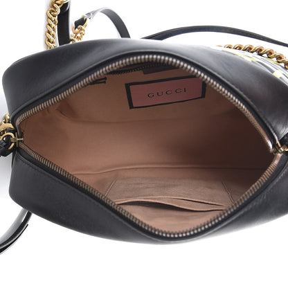Gucci Calfskin Matelasse GucciGhost Medium GG Marmont Chain Shoulder Bag Black New Acquamarine 5 of 11