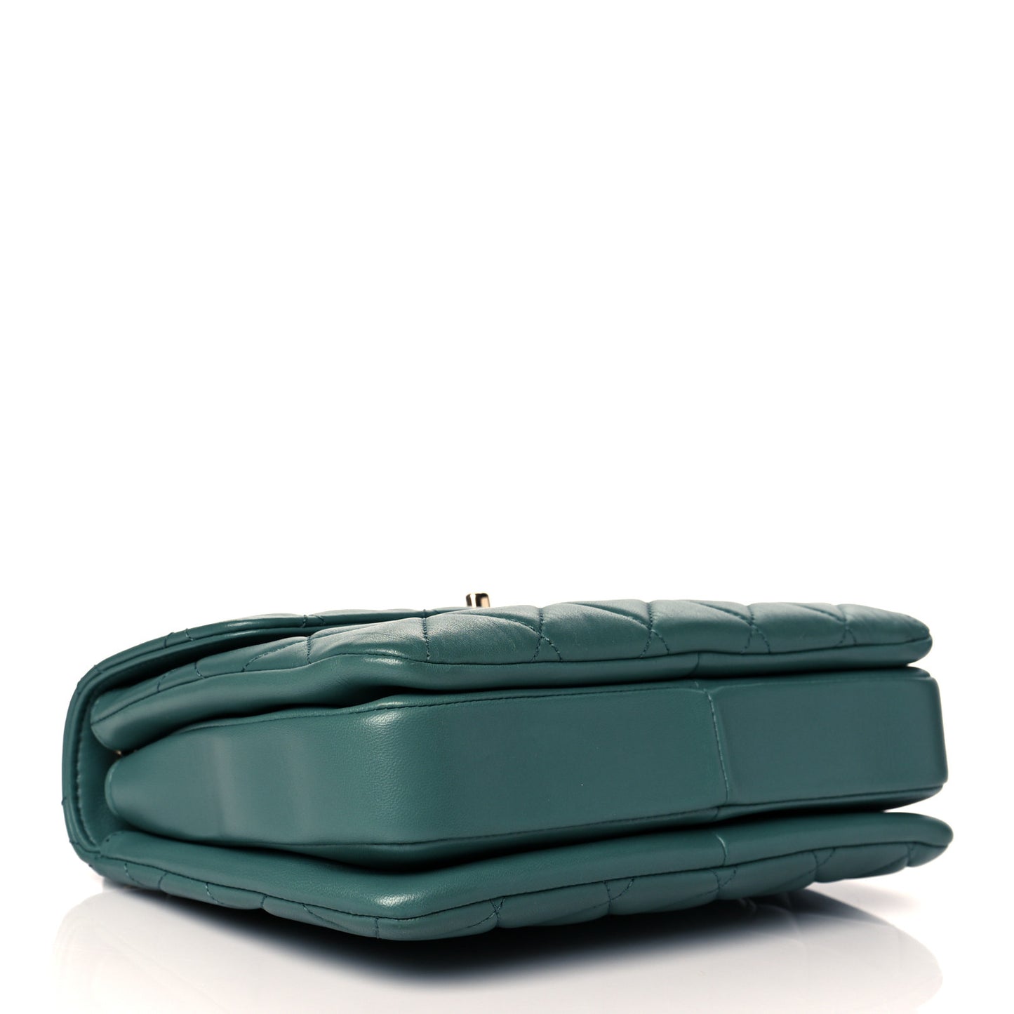 Lambskin Quilted Small Trendy CC Flap Dual Handle Bag Green