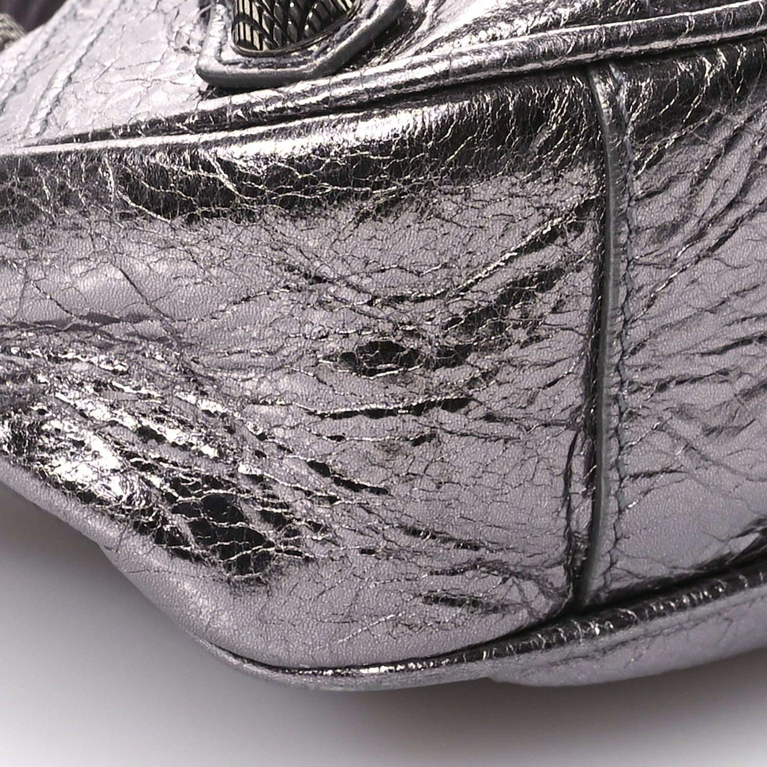 Balenciaga Metallic Agneau Arena Le Cagole Shoulder Bag XS Silver 10 of 12