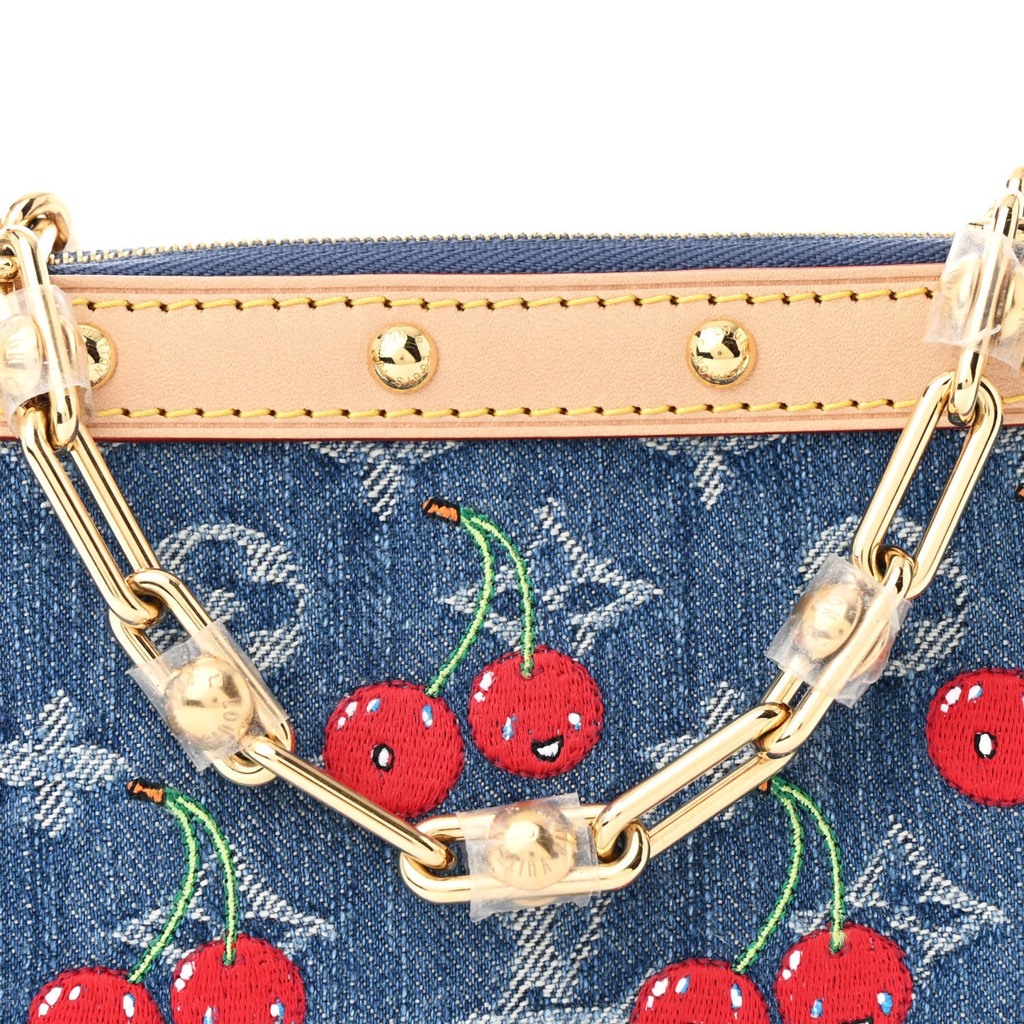 LV X TM Monogram Denim Cerises Pochette Accessories Blue