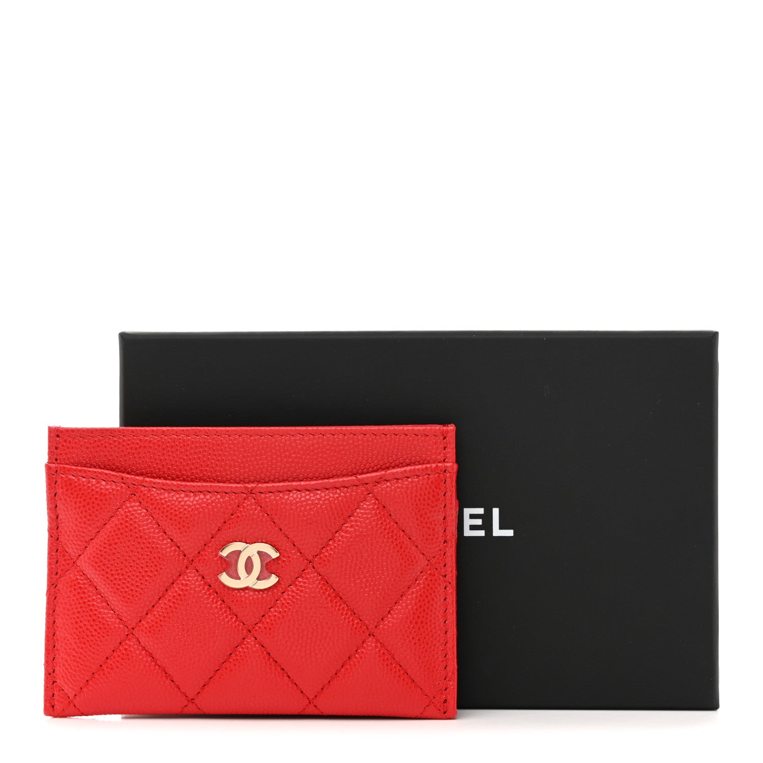 Chanel Caviar Quilted Card Holder Red 9 of 9