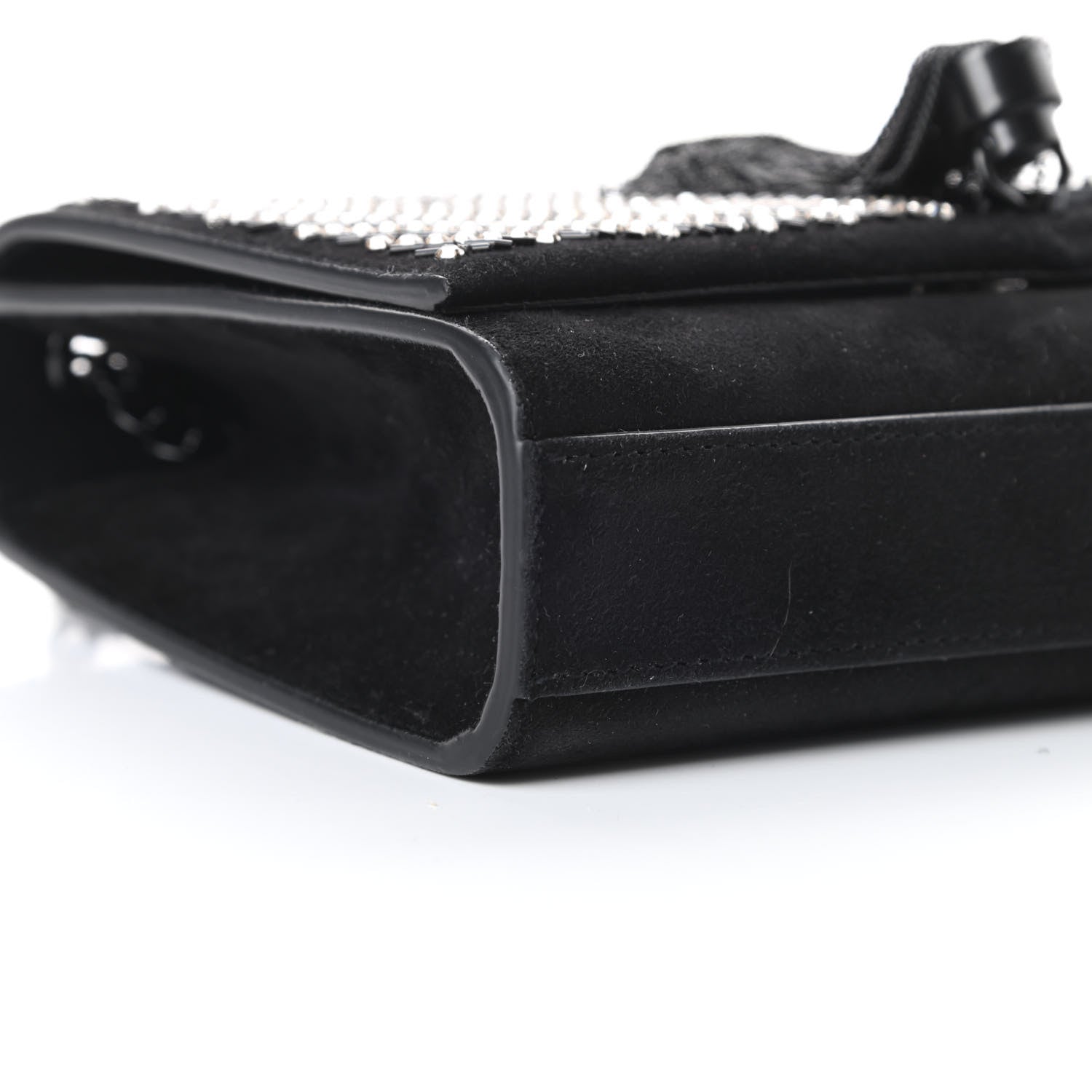 Saint Laurent Suede Crystal Small Classic Monogram Kate Satchel Black 9 of 11