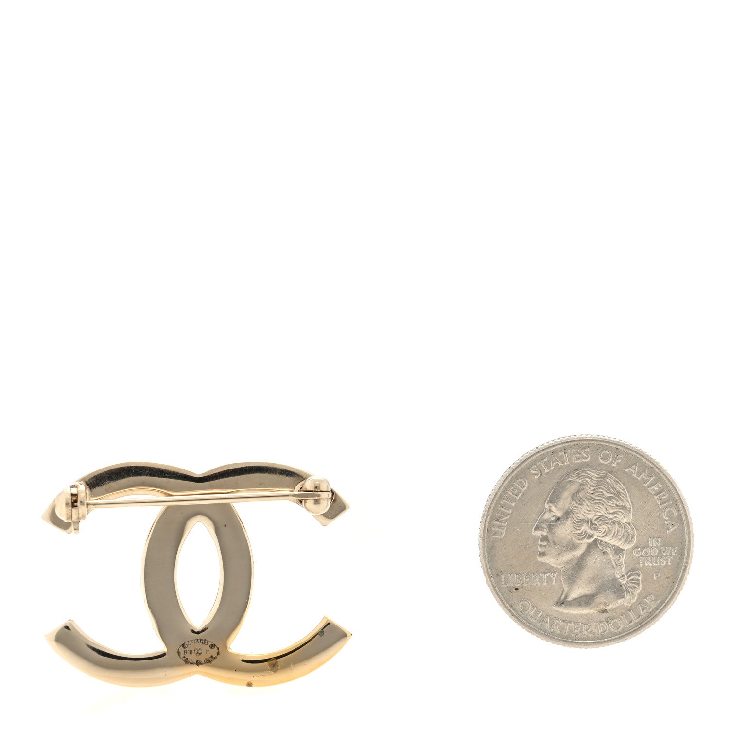 Chanel Baguette Crystal Quilted CC Brooch Gold 2 of 3