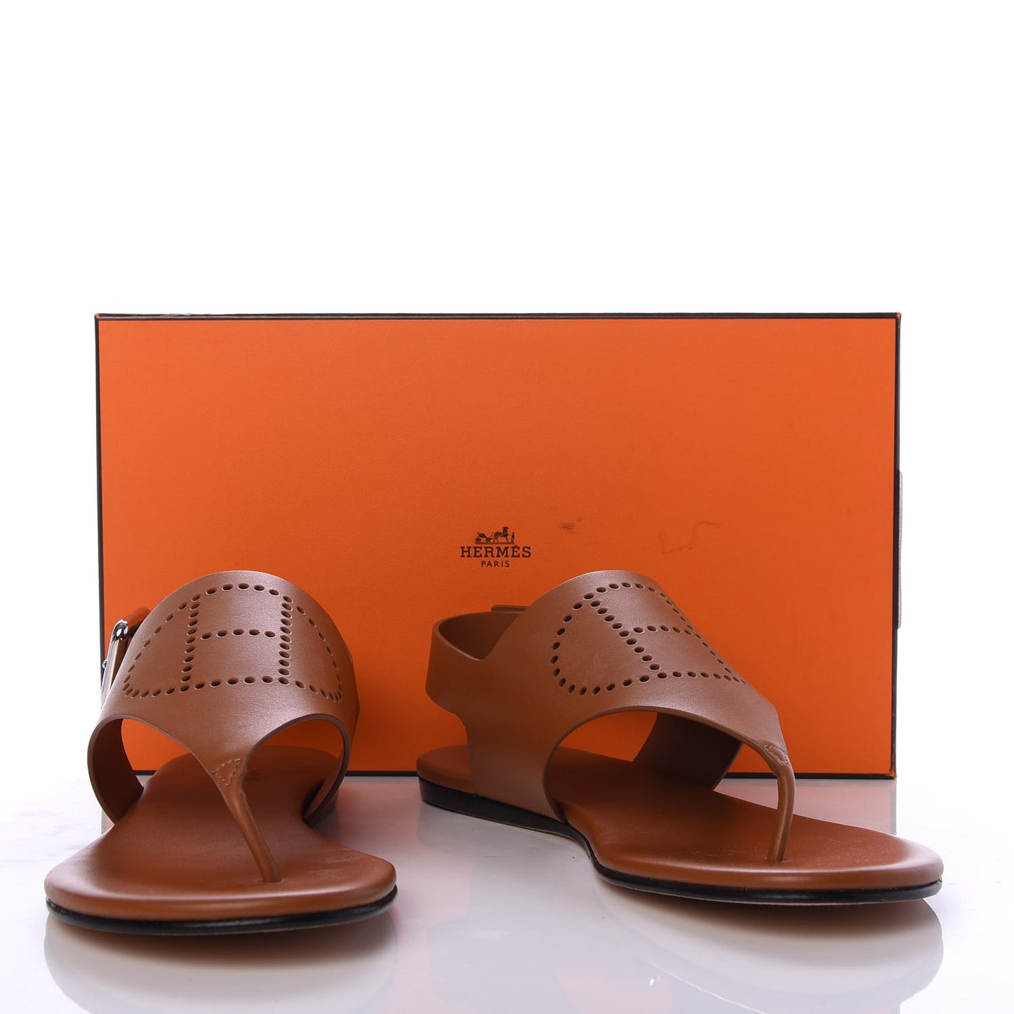 Calfskin Kola Sandals 36 Havane