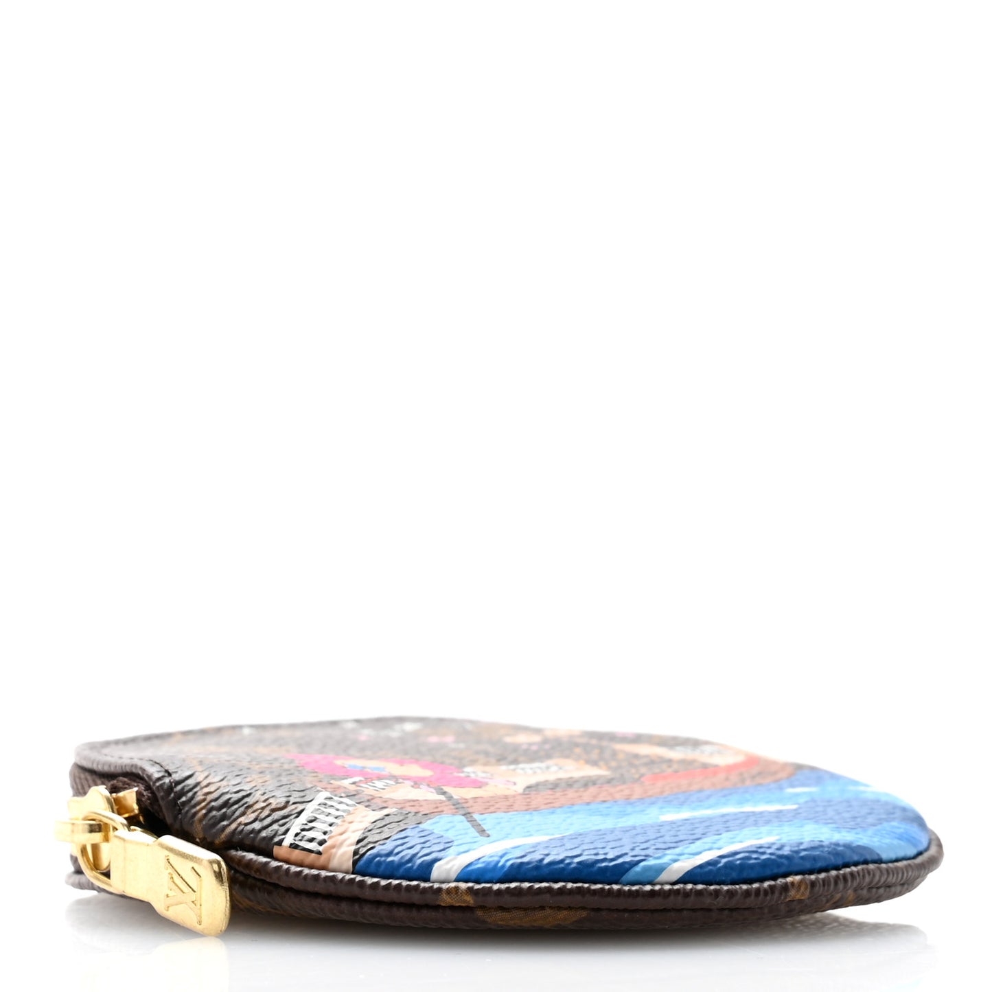 Monogram 2019 Christmas Animation Round Coin Purse Blue