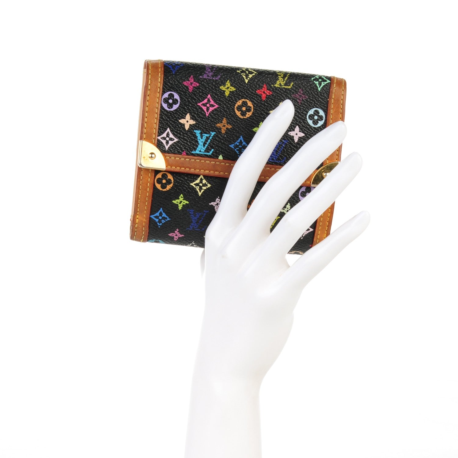 Louis Vuitton Monogram Multicolor Porte-Monnaie Billets Wallet Black 2 of 11