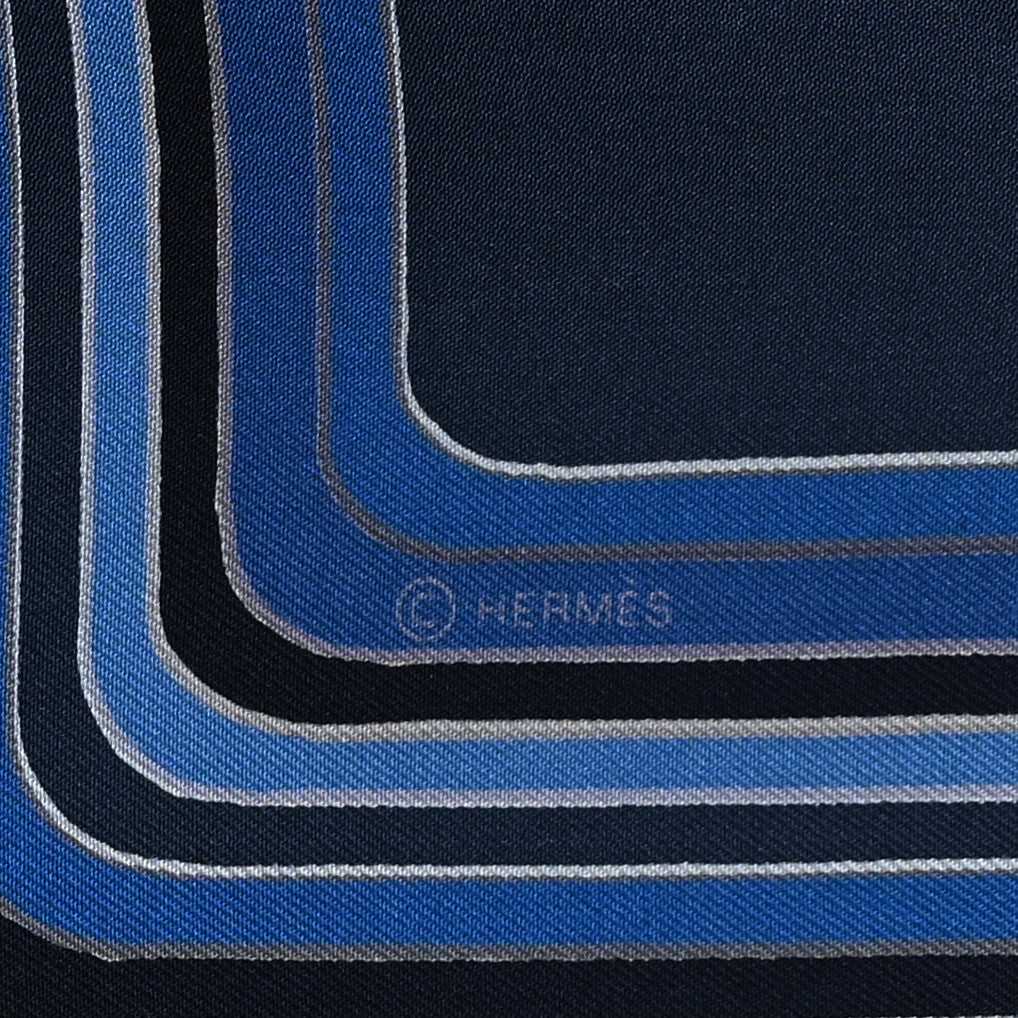 Hermes Silk Pegase Paysage Hermes Scarf 90 Marine Moyen 5 of 7