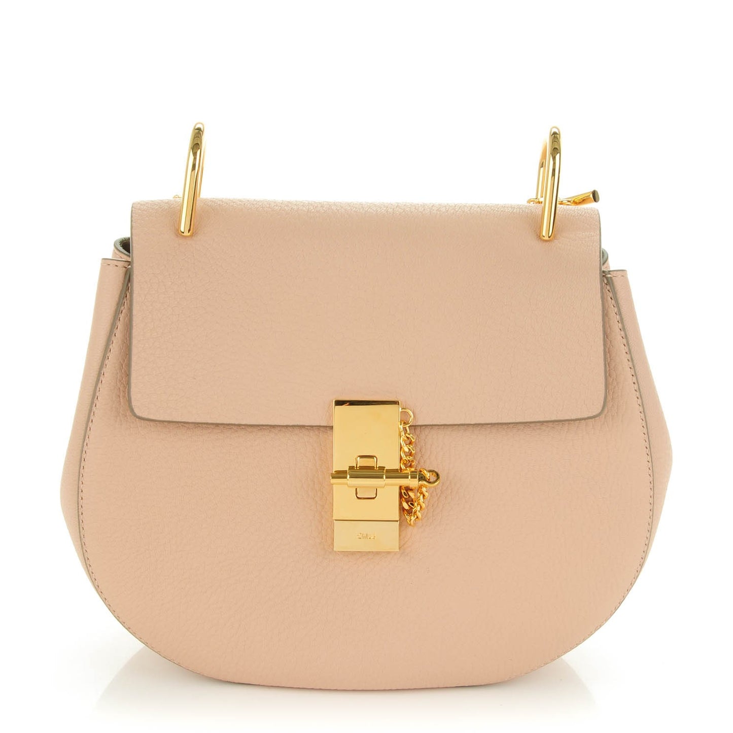 Grained Lambskin Drew Shoulder Bag Cement Pink
