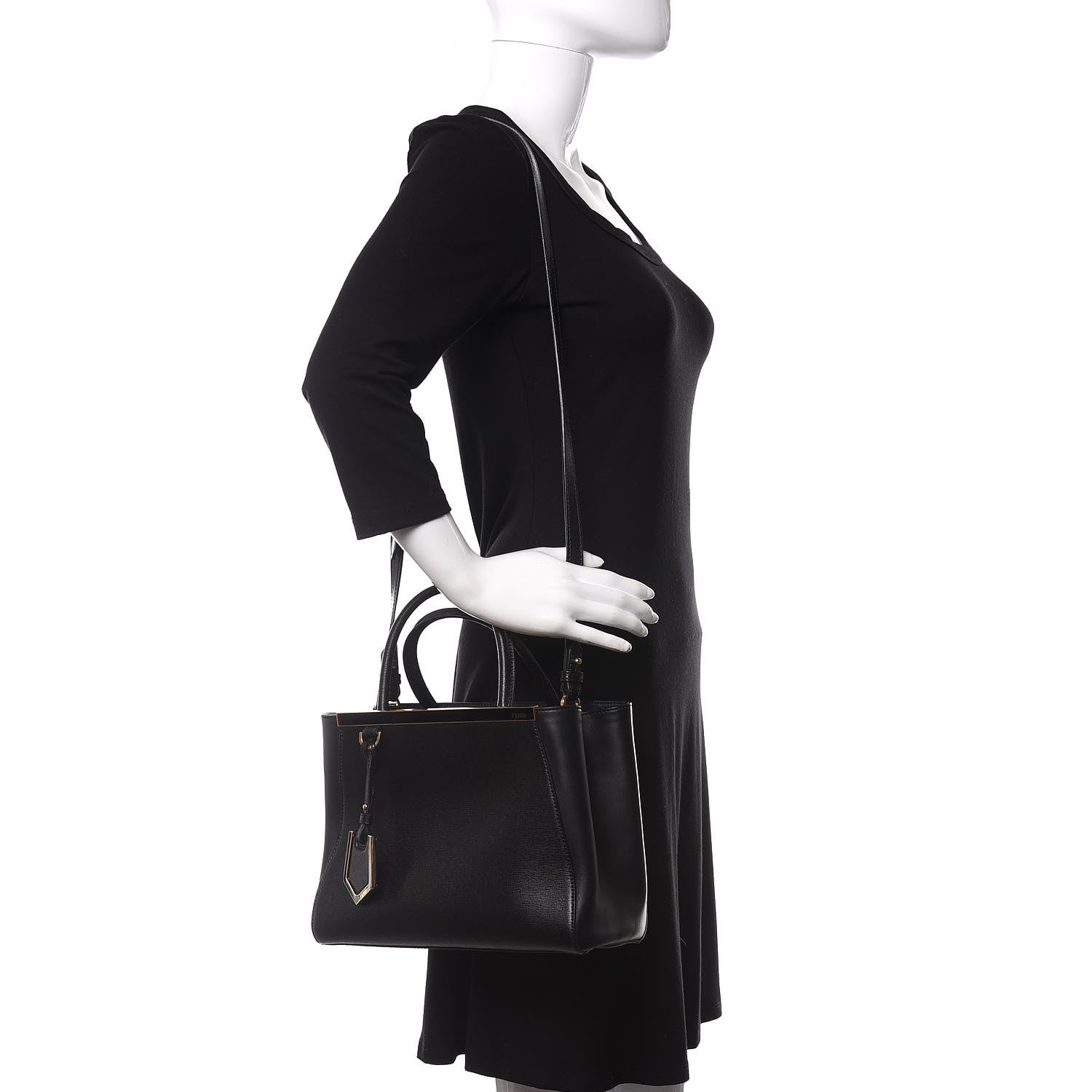 Fendi Vitello Elite Petite 2Jours Tote Black 2 of 10