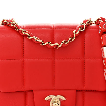 Chanel Lambskin Resin Crystal Square Quilted Monacoco Mini Flap Red 8 of 11
