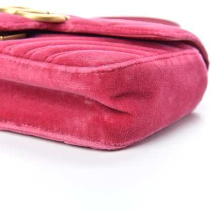 Gucci Velvet Matelasse Mini GG Marmont Shoulder Bag Light Raspberry Rose 9 of 12