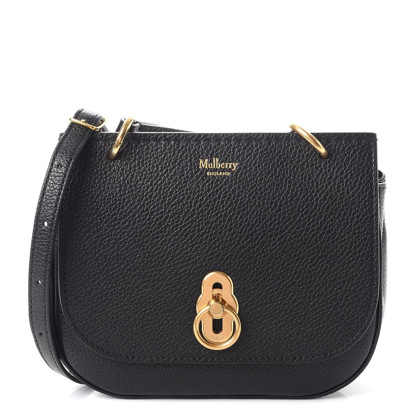 Small Classic Grain Calfskin Mini Amberley Flap Black