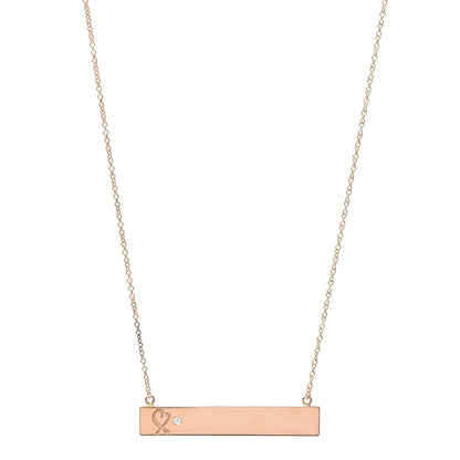 Tiffany 18K Rose Gold Diamond Paloma Picasso Loving Heart Bar Pendant Necklace 1 of 6