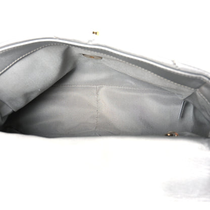 Chanel Metallic Goatskin Quilted Medium Chanel 19 Flap Silver 5 of 10