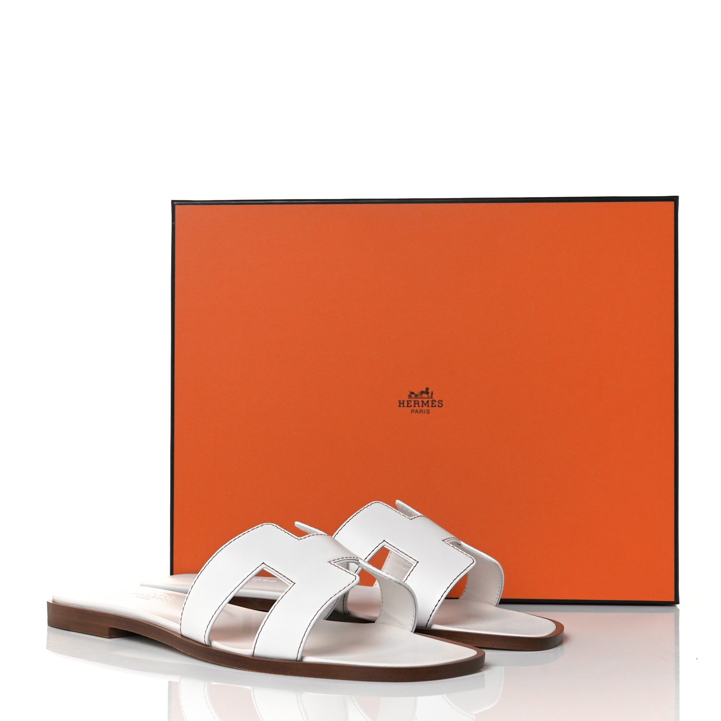 Box Calfskin Oran Sandals 37.5 White
