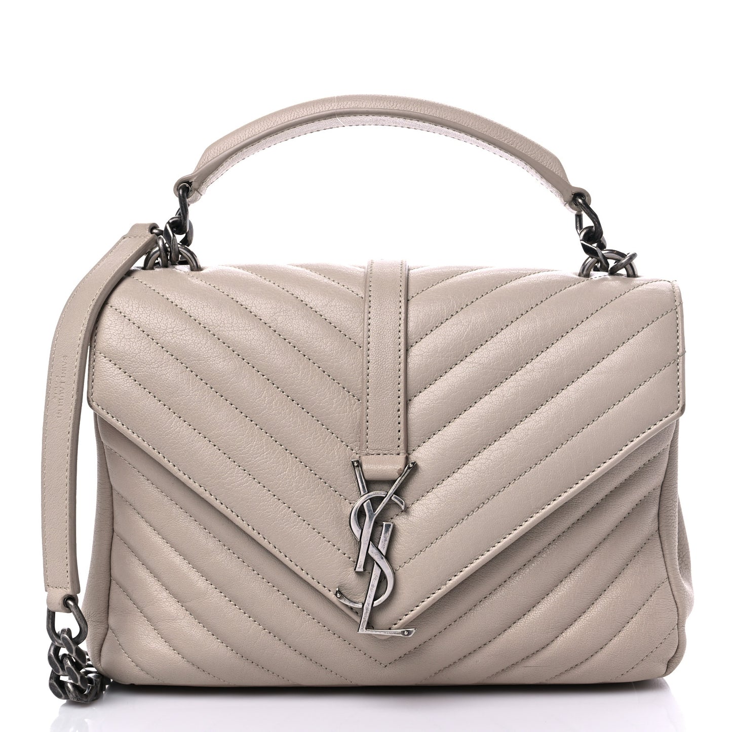 Sheepskin Matelasse Chevron Monogram Medium College Bag Rose Antic