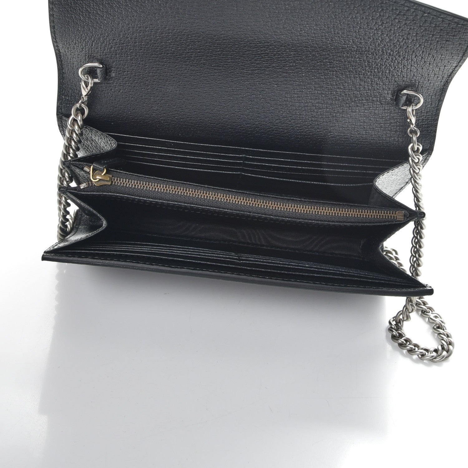 Gucci Calfskin Web Mini Dionysus Chain Wallet Black 5 of 8