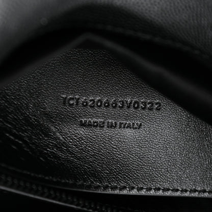 Saint Laurent Grain De Poudre Medium West Hollywood Monogram Fold-Over Black 8 of 11
