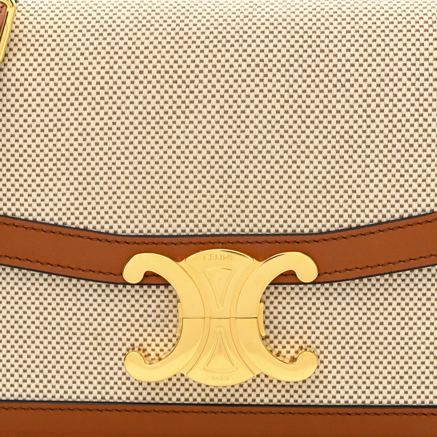 Textile Natural Calfskin Teen Triomphe White Tan
