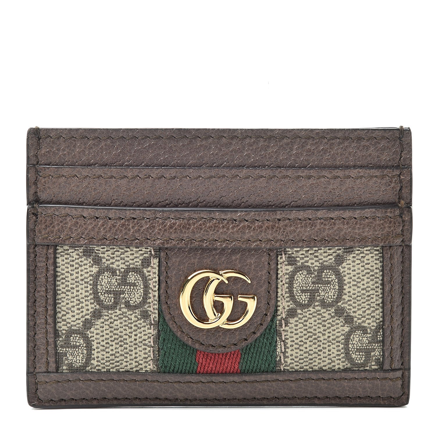 Gucci GG Supreme Monogram Ophidia Card Holder Brown 1 of 6