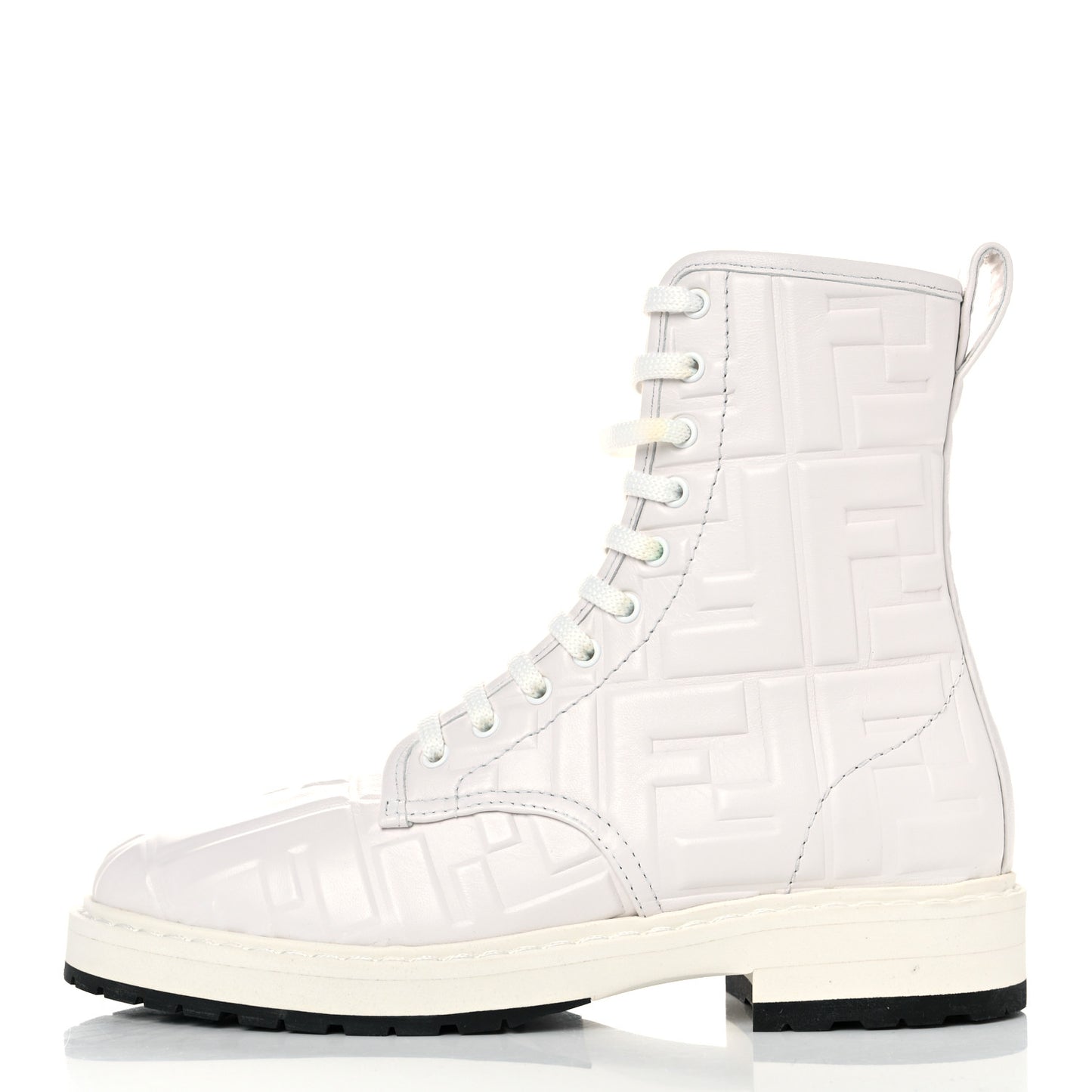 Nappa FF Embossed Womens Biker Boots 35 Snow