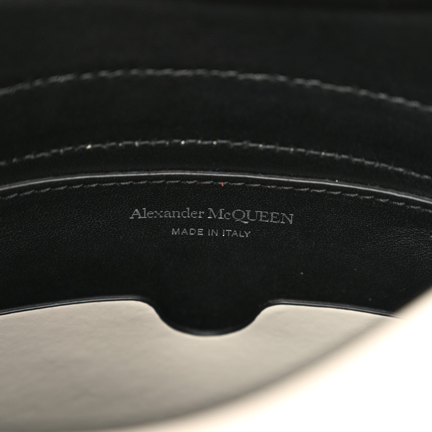 Alexander McQueen Calfskin The Curve Shoulder Bag White Black 6 of 11