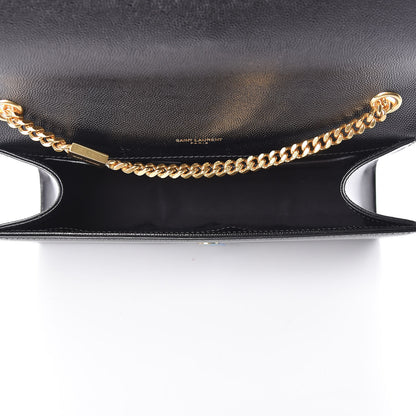 Saint Laurent Grain De Poudre Medium Classic Monogram Kate Satchel Black 5 of 10