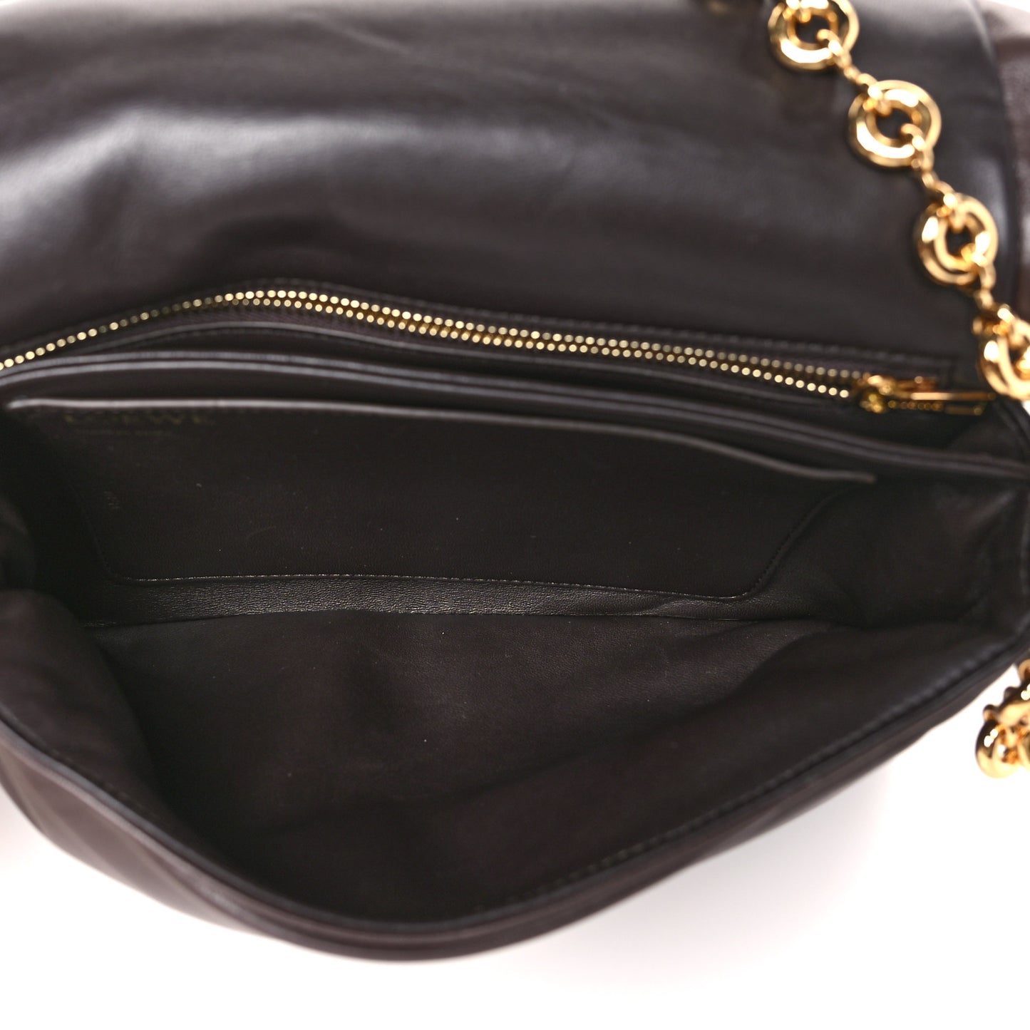 Lambskin Goya Puffer Bag Dark Chocolate