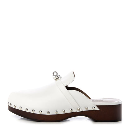 Hermes Calfskin Carlotta Mules 39 White 1 of 10