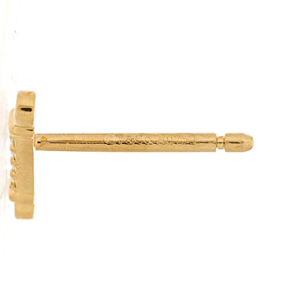 Tiffany 18K Yellow Gold Diamond Fleur de Lis Key Bar Earrings 4 of 4