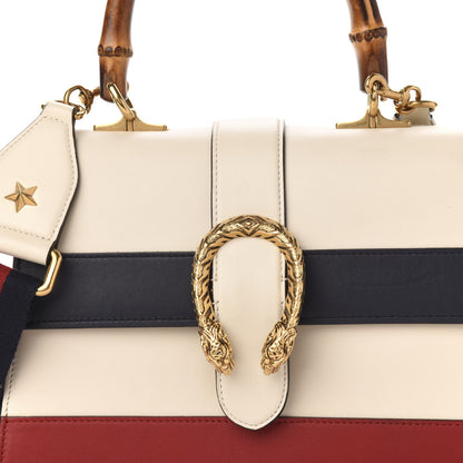 Gucci Calfskin Bamboo Web Medium Dionysus Top Handle Bag White Blue Hibiscus Red 16 of 16