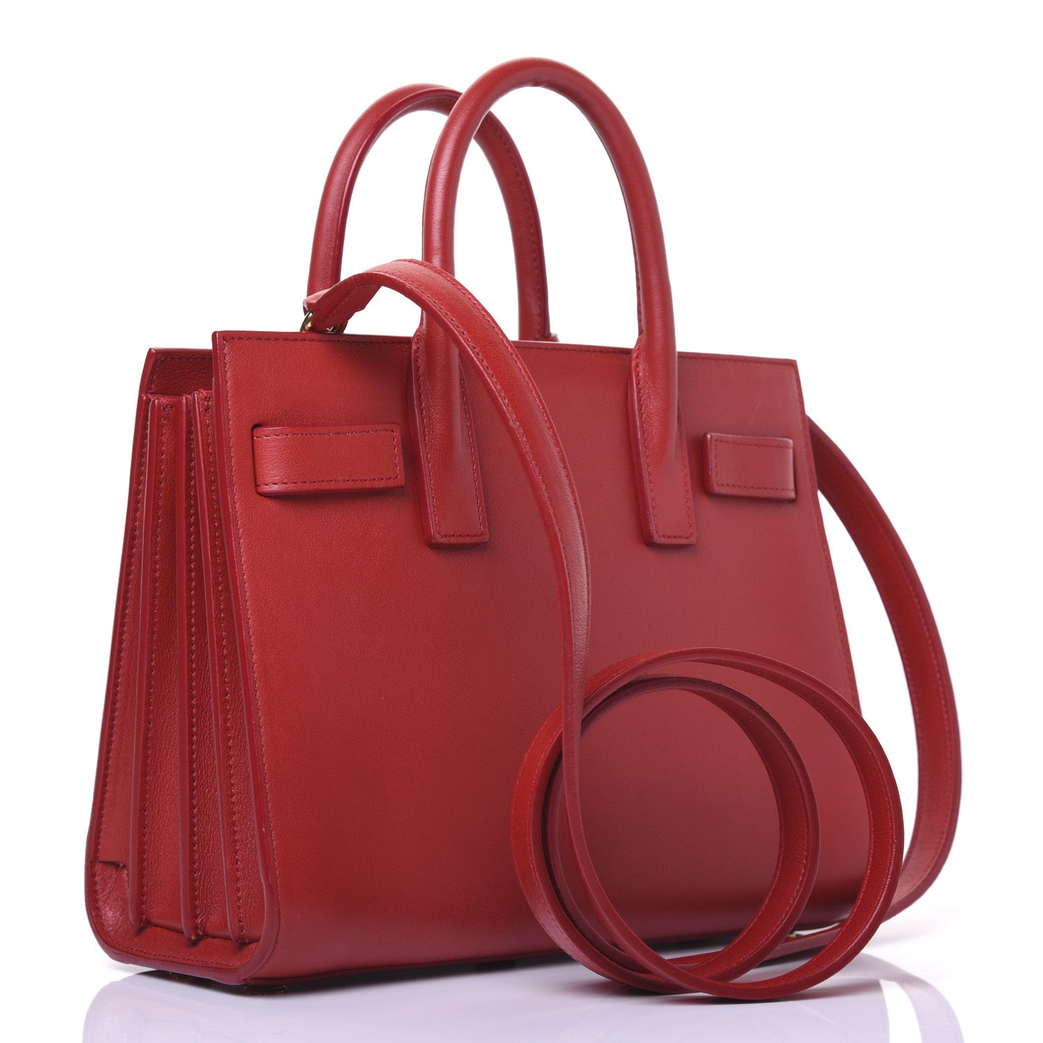 Saint Laurent Calfskin Nano Sac De Jour Lipstick Red 3 of 12