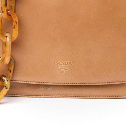 Prada Goatskin Swing Chain Shoulder Bag Beige 10 of 12